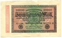 Alemanha - República de Weimar - 20.000 Mark - Cédula Estrangeira - MBC