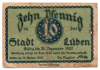 Alemanha - Notgeld - 10 Pfennig - Cédula Estrangeira 