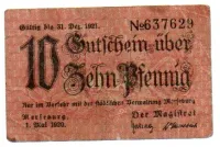 Alemanha - Notgeld - 10 Pfennig - Cédula Estrangeira 