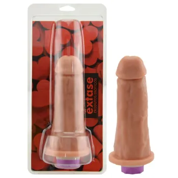 PRÓTESE EM FORMATO DE PÊNIS COM VIBRO 17,0 X 4,5 CM, COR BEGE.                                                         LIBYSEXSHOP