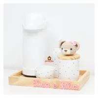 Ursinha - Kit Higiene - 5 peças - Poá - Foto 2