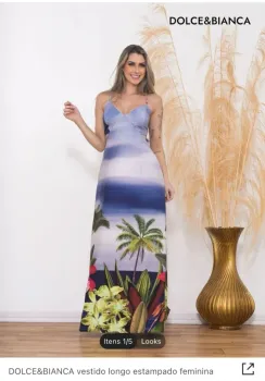 Vestido longo estampado 