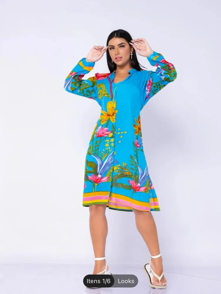 Chemise estampada de manga longa