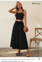 Conjunto cropped alça em amarração e calça pantalona - Foto 3