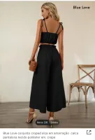 Conjunto cropped alça em amarração e calça pantalona - Foto 4
