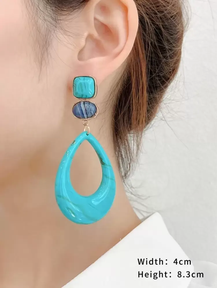 Brincos de gota de água oca