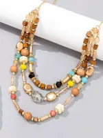 Colar em camadas com decoração de miçangas - Foto 2