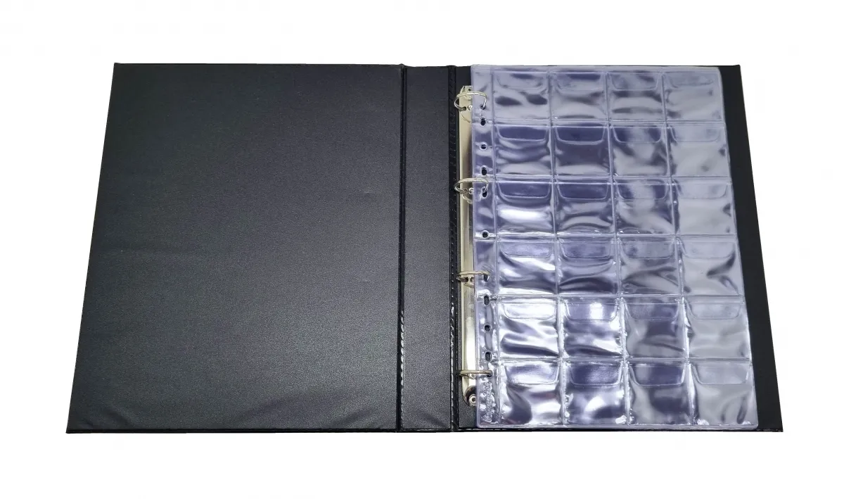 Fichário para Moedas - Espaço para 240 Moedas  - 4 Argolas - 45mm de Largura