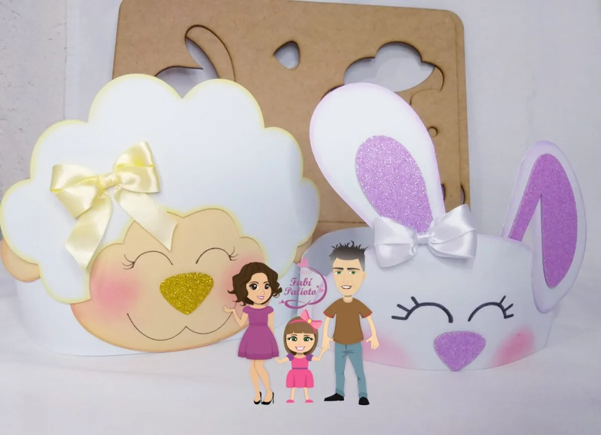 G1.256  Gabarito de Moldes em MDF Kit Faixa Páscoa 