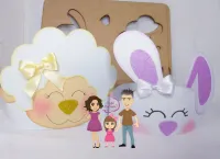 G1.256  Gabarito de Moldes em MDF Kit Faixa Páscoa 