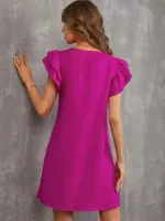 EMERY ROSE Plissado Camada Tiered Simples ocasional Vestido - Foto 2