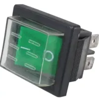 CHAVE RS-201-1C-G 2POS. ILUM  C/ CAPA SILICONE - VERDE 220V