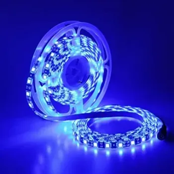  Fita LED 5050 cor AZUL 12v rolo 5 metros 12v (sem silicone)