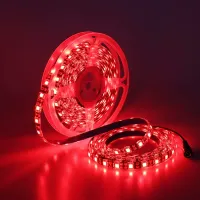Fita LED 5050 VERMELHO 12v rolo 5 metros 12v (sem silicone)