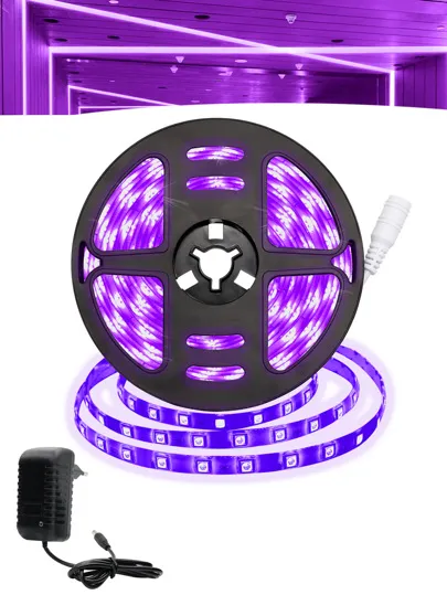 Fita LED 5050 ROXO 12v rolo 5 metros 12v (sem silicone) Imagem
