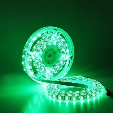 Fita LED 3528 VERDE 12v rolo 5 metros 12v (sem silicone) Imagem