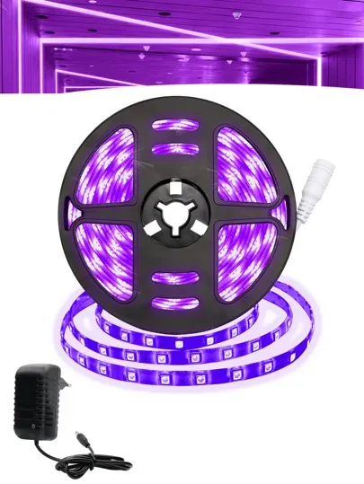 Fita LED 3528 ROXO 12v rolo 5 metros 12v (sem silicone) Imagem