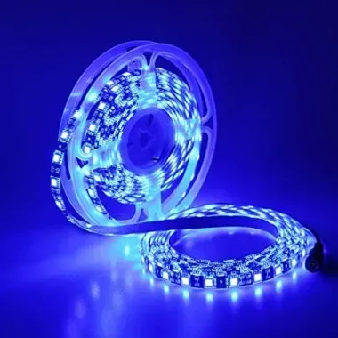 Fita LED 3528 cor AZUL 12v rolo 5 metros 12v (com silicone) Imagem