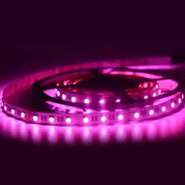  Fita LED 3528 ROSA 12v rolo 5 metros 12v (com silicone) Imagem