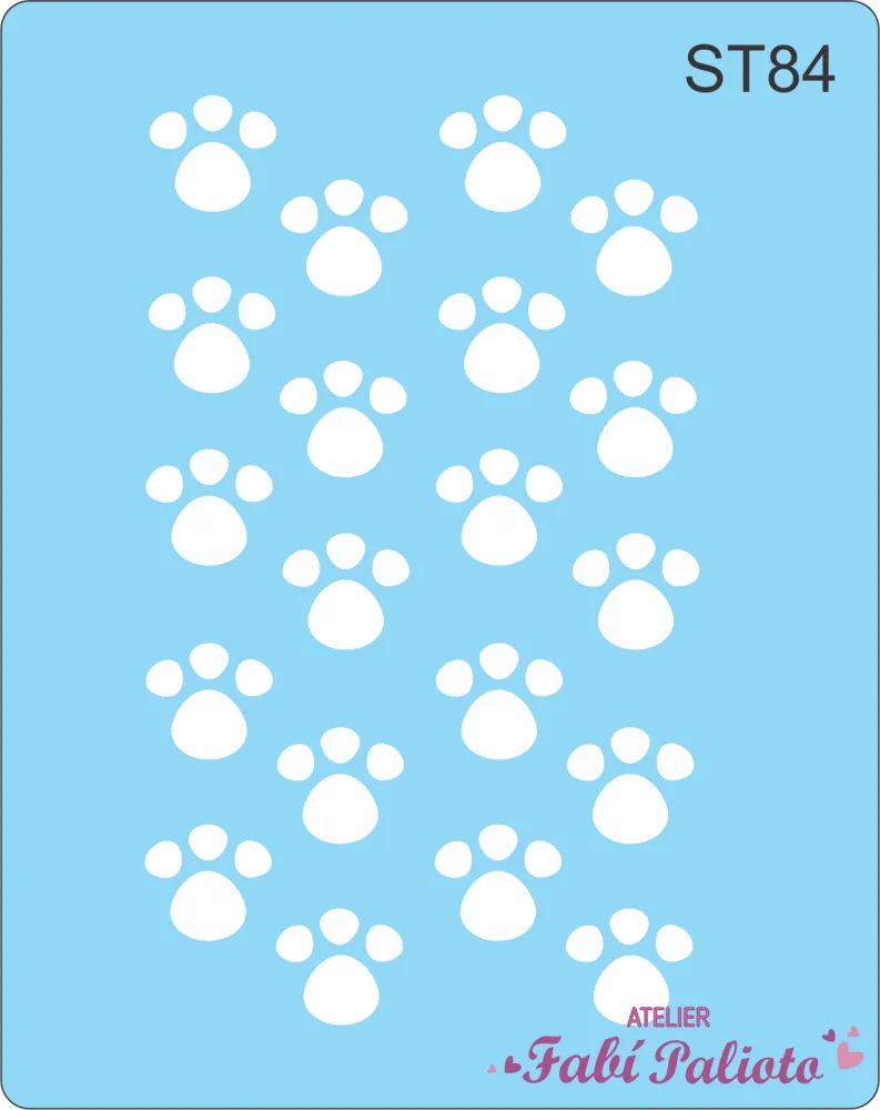 ST84 Stencil   Mini Patinhas de Coelho