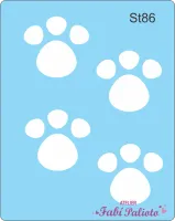 ST86 Stencil   Patinhas Grandes de Coelho