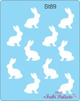 ST89 Stencil   Mini Coelhos Sentados