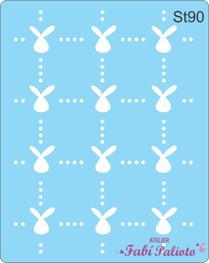 ST90 Stencil  Cabeças de coelho + pontilhado Imagem