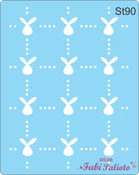 ST90 Stencil  Cabeças de coelho + pontilhado
