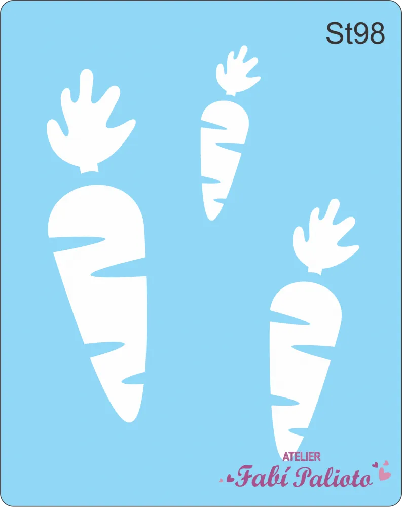 ST98 Stencil  Trio cenouras Imagem