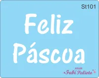 ST101 Stencil  Escrita Feliz Páscoa 2