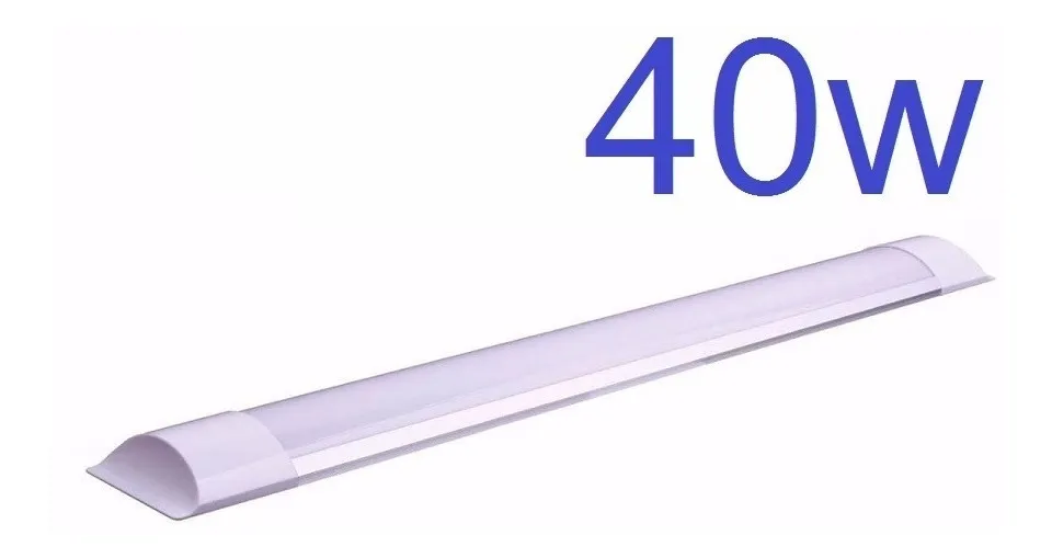 Luminária Tubular Sobrepor Led Slim 40w Branco Frio 120cm