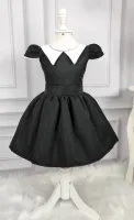  Vestido Wandinha Preto com Gola Branca Mod. 2 PrintIX