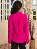 CAMISA SOCIAL FEMININA MANGA LONGA COM BOTOES TECIDO DUNA - Foto 2
