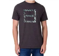 Camiseta Hurley Frame Manga Curta Masculina – Preto Chumbo