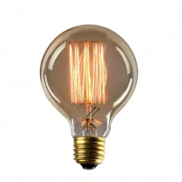 Lampada Filamento Carbono Retro Thomas Edson Vintage Antique G 95 40W 2600k bola globo Imagem