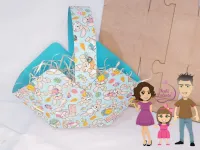 G1.259  Gabarito de Moldes em MDF Cesta de Páscoa Média