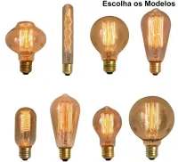Lampada Filamento Carbono Retro Thomas Edson Vintage Antique A25 15W 2600k BOLINHA - Foto 2
