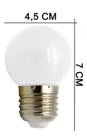Lampada led Bulbo Bolinha de 1w A45 Branco fria 6000k - Foto 9