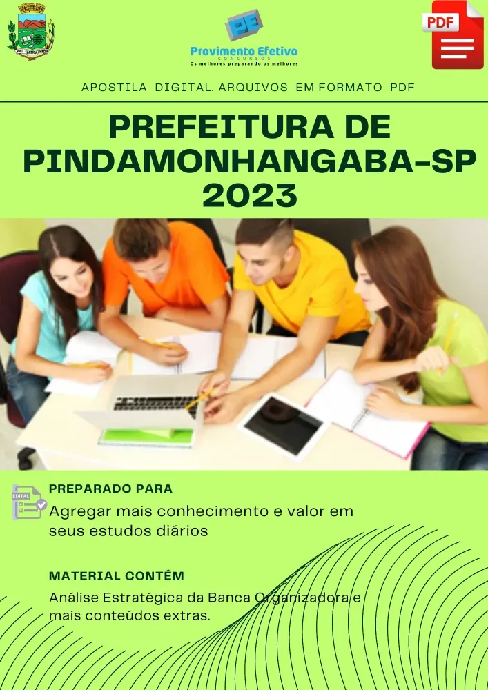 Apostila Prefeitura Pindamonhangaba Oficial de Administração 2023 Imagem
