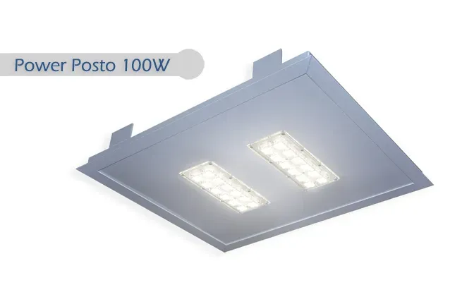 LUMINARIA ULTRA LED POWER POSTO DE GASOLINA EMBUTIR 100W