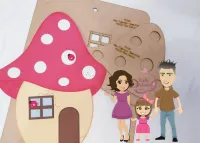 G1.269 Gabarito de Moldes em MDF Casa Cogumelo 30cm  - Foto 2