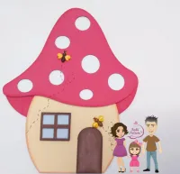 G1.270 Gabarito de Moldes em MDF Casa Cogumelo 20cm  - Foto 3