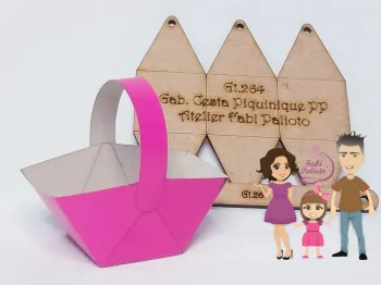 G1.264  Gabarito de Moldes em MDF Cesta de Piquenique PP