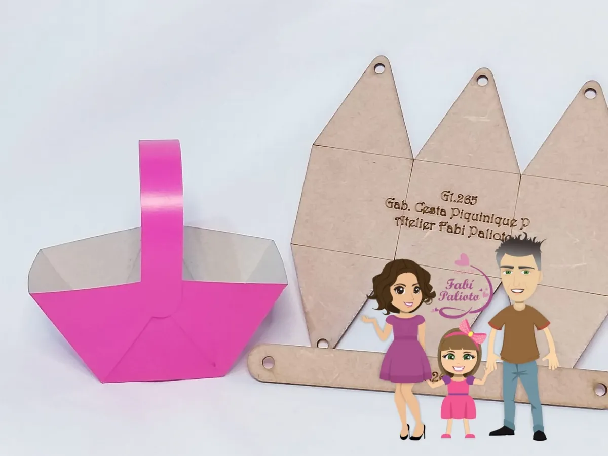 G1.265 Gabarito de Moldes em MDF Cesta de Piquenique P Imagem