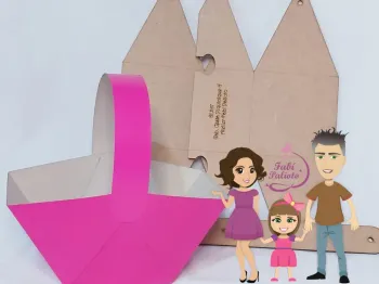 G1.267 Gabarito de Moldes em MDF Cesta de Piquenique  G