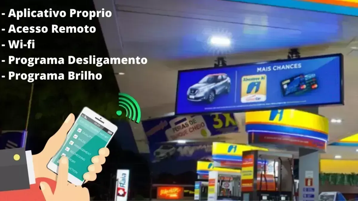 Painel de led Outdoor Led P6 288X96 (3X1) PARA POSTO DE COMBUSTIVEL e afins