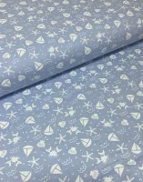   Tricoline  100% Algodão nautico m azulbb ref.500 - Foto 2