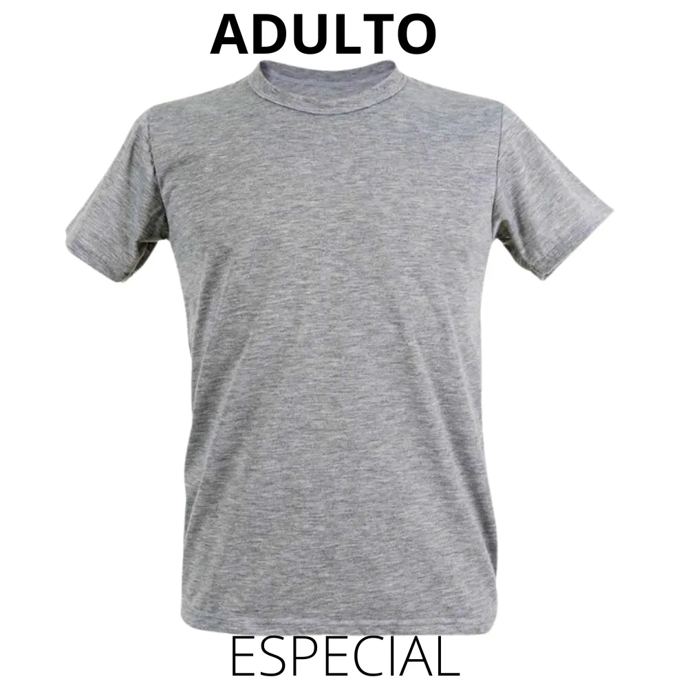 CAMISETA  ADULTO CINZA MESCLA ESPECIAL PARA SUBLIMAÇÃO