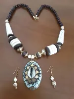  Conjunto Colar/Brincos/Pingente  Búzios - Branco - Foto 3