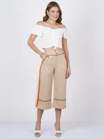 calça midi feminino com listrado ao lado - Foto 5